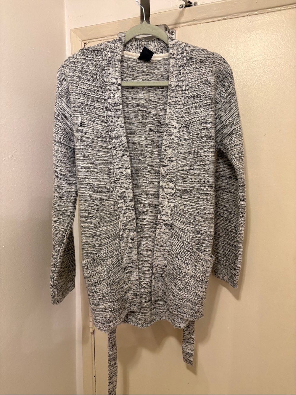 GAP Marled Light Gray Open-Front Cardigan